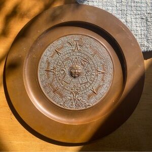 Copper Aztec Calendar Wall Decor